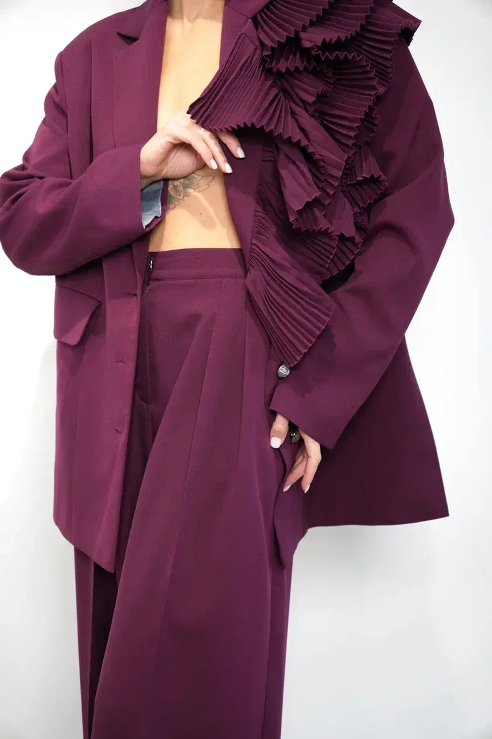 Брюки "Попа сердечком" в баклажане