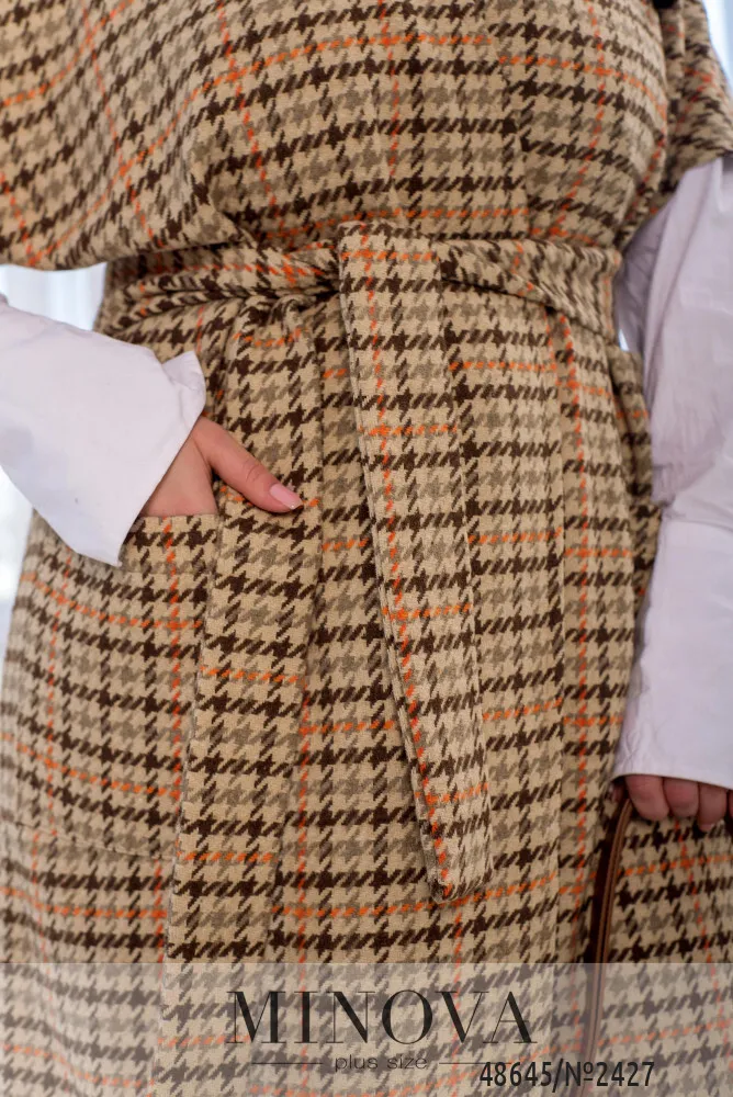 Кардиган 2427-бежевый-коричневый Minova