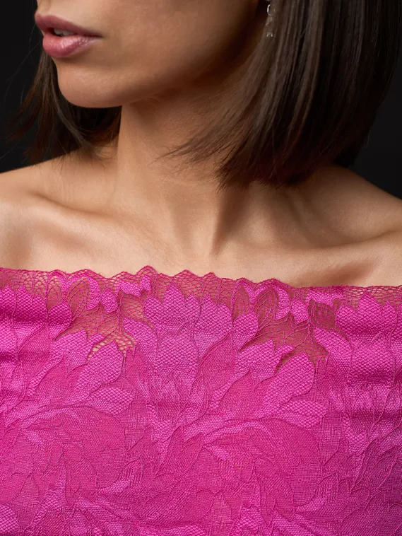 03-77 Кружево эластичное 24 см, фуксия