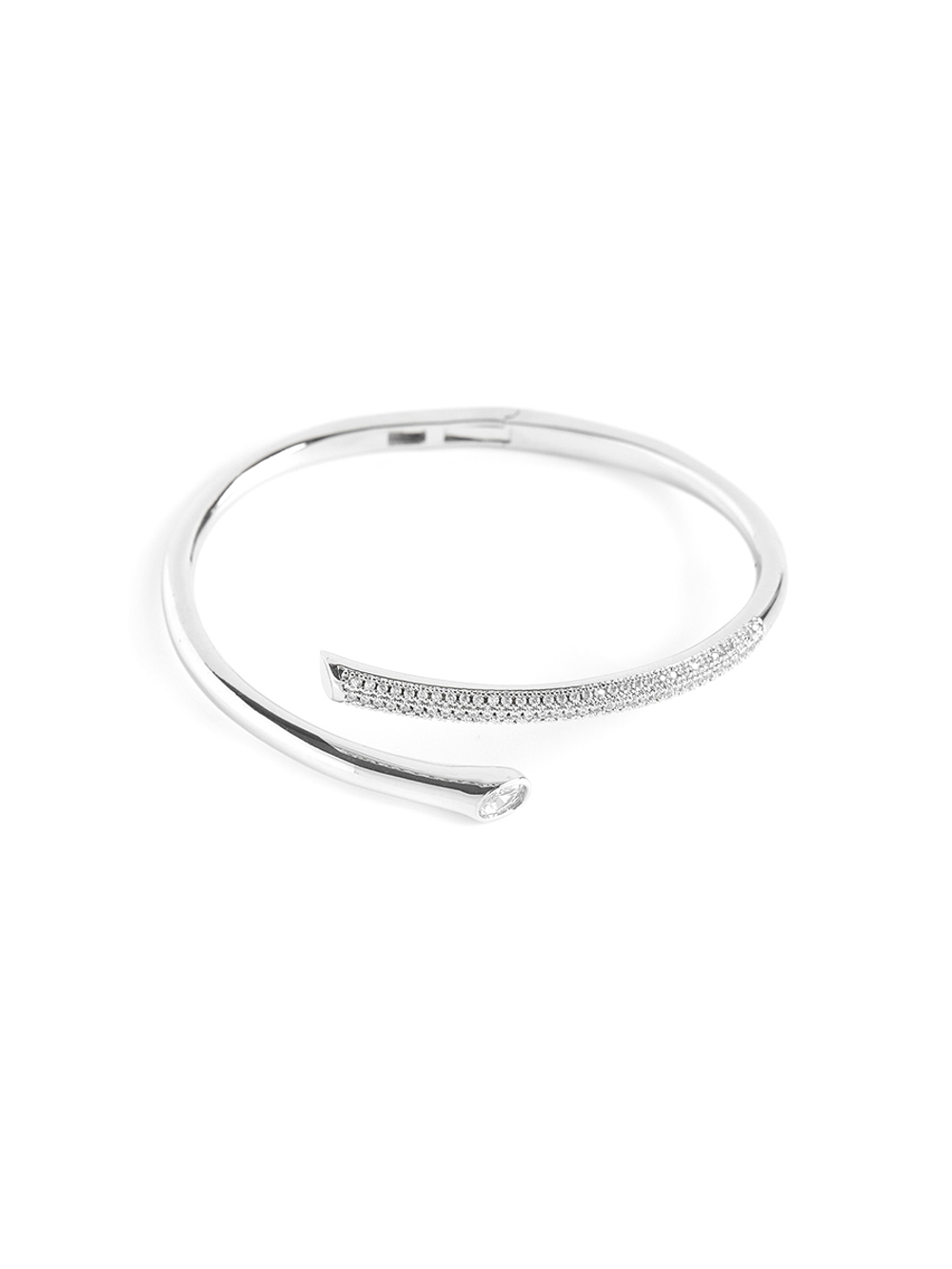 Браслет "Two Crystal Leaves mini" Silver