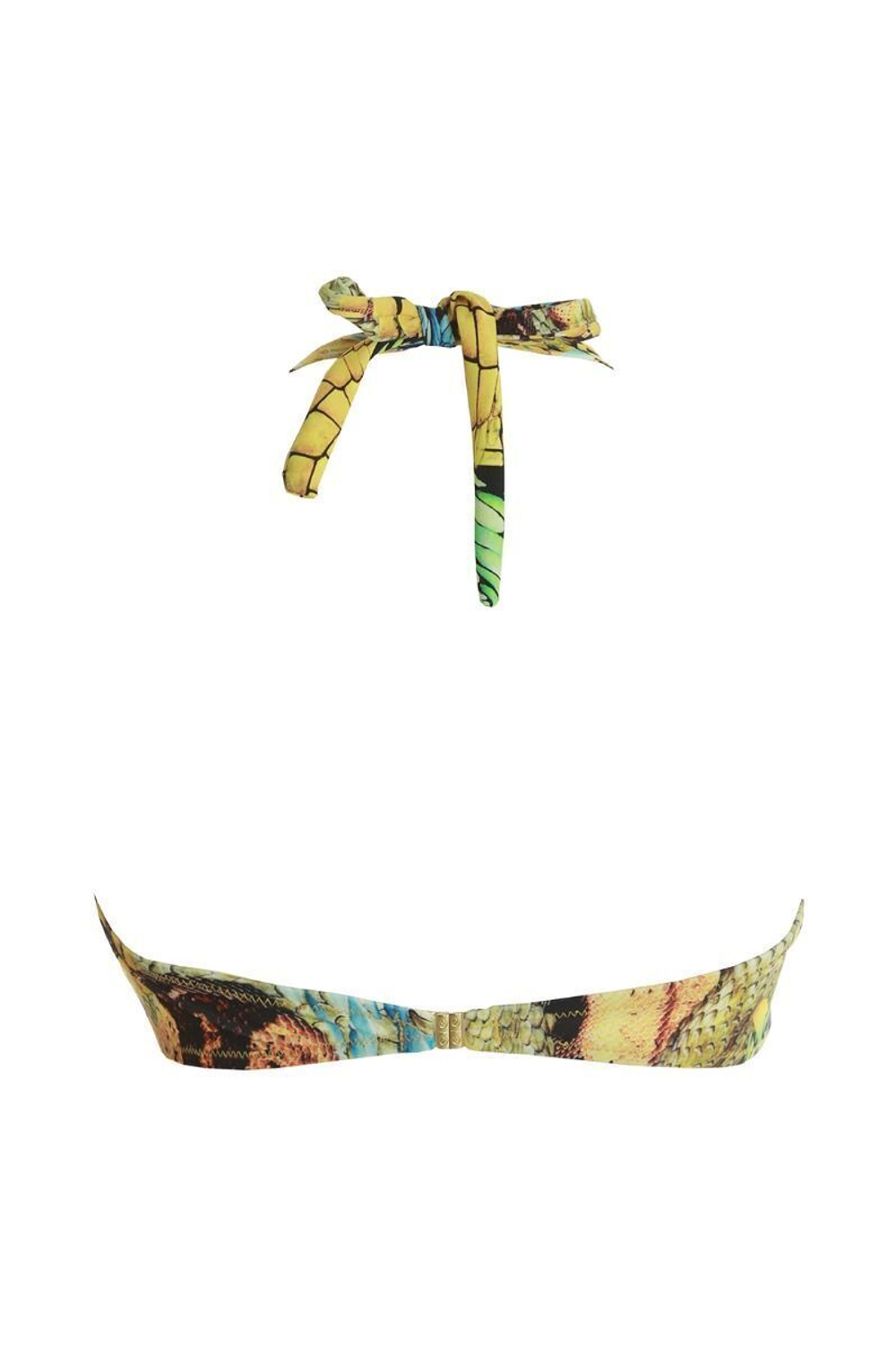 Раздельный купальник со змеиным принтом Alexandra: лиф-фашия и высокие плавки (Размер: B/S) (Цвет: желтый)