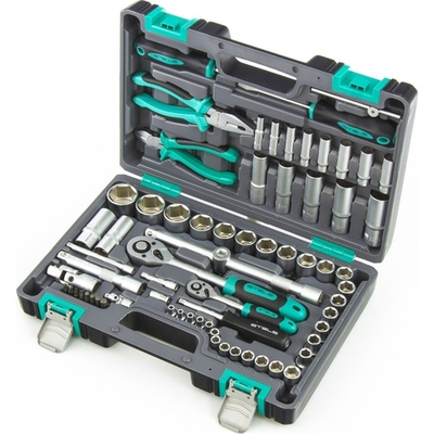 STELS Набор инструментов, 1/2", 1/4", CrV, пластиковый кейс 69 предм. [14108]