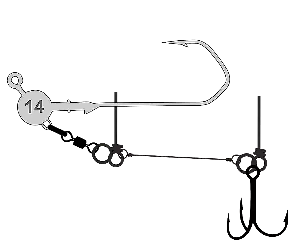 Стингер для джиг-головки Vido Craft VD-STJE 1шт Stinger Eye Jig Тройник -