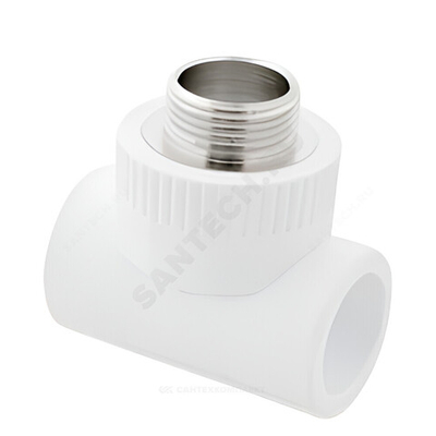 Тройник PP-R комбинированный белый Дн 20х3/4" НР RTP (РосТурПласт) 16267