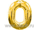 Шар фольга 40" "Цифры" 0 - 9 (101 см) золото