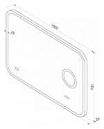СТАЙЛ "B 135" Зеркало 1000*700 с увеличительным зеркалом, часами
