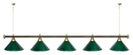 Лампа STARTBILLIARDS 5 пл. (плафоны зеленые,штанга золотая,фурнитура золото)
