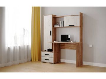 Стол письменный КВАРТЕТ-9 дуб крафт табачный / дуб крафт белый