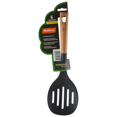 Шумовка из нейлона, FORESTA, с пластм ручкой/дизайн под дерево, 34*10,5 см