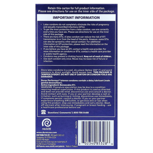 Durex, Performax Intense, Regular Fit, 12 шт.