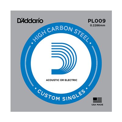 PL009 PLAIN STEEL Отдельная стальная струна без обмотки 0.009" D`Addario
