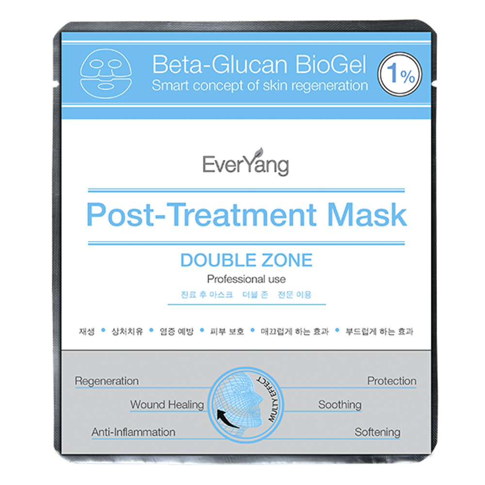 EverYang УСПОКАИВАЮЩАЯ ПОСЛЕПРОЦЕДУРНАЯ МАСКА ДЛЯ ЛИЦА И ГЛАЗ Beta-Glucan Biogel 1% Post-Treatment Mask 1 шт