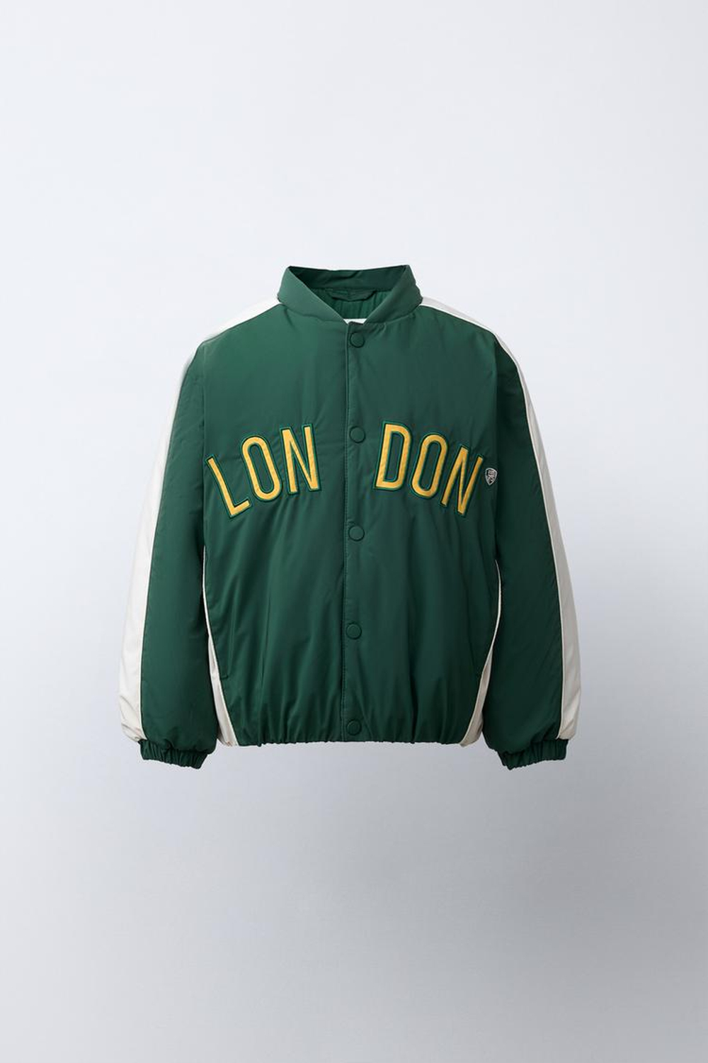 ZARA БОМБЕР С ОТСТЕГИВАЮЩИМСЯ ФЛИСОВЫМ КАПЮШОНОМ WATER REPELLENT, ЗЕЛЕНЫЙ