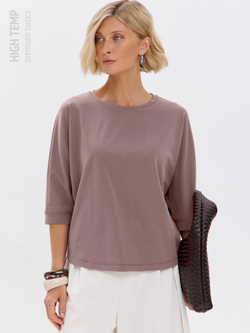 Свободная футболка летучая мышь с рукавом 3/4