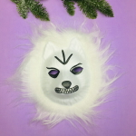 Маска «Белый лис» с мехом