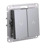 ATLASDESIGN 2-клавишный ВЫКЛЮЧАТЕЛЬ ДЛЯ ЖАЛЮЗИ, сх.4, 10А, механизм, СТАЛЬ