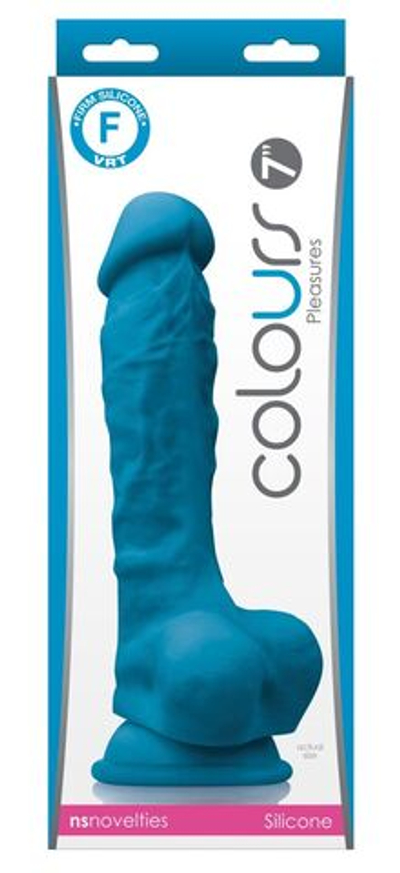 Голубой фаллоимитатор на присоске 7 Dildo - 22,3 см. (Цвет: голубой)