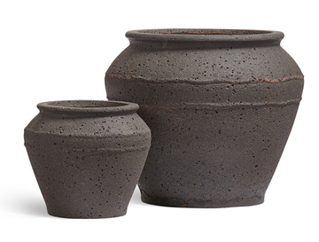 Кашпо TREEZ ERGO - Nero - Чаша-амфора - Чёрный туф