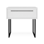 Тумба прикроватная на ножках ROYAL 5201 эко (Белый-Черный-р.черная)