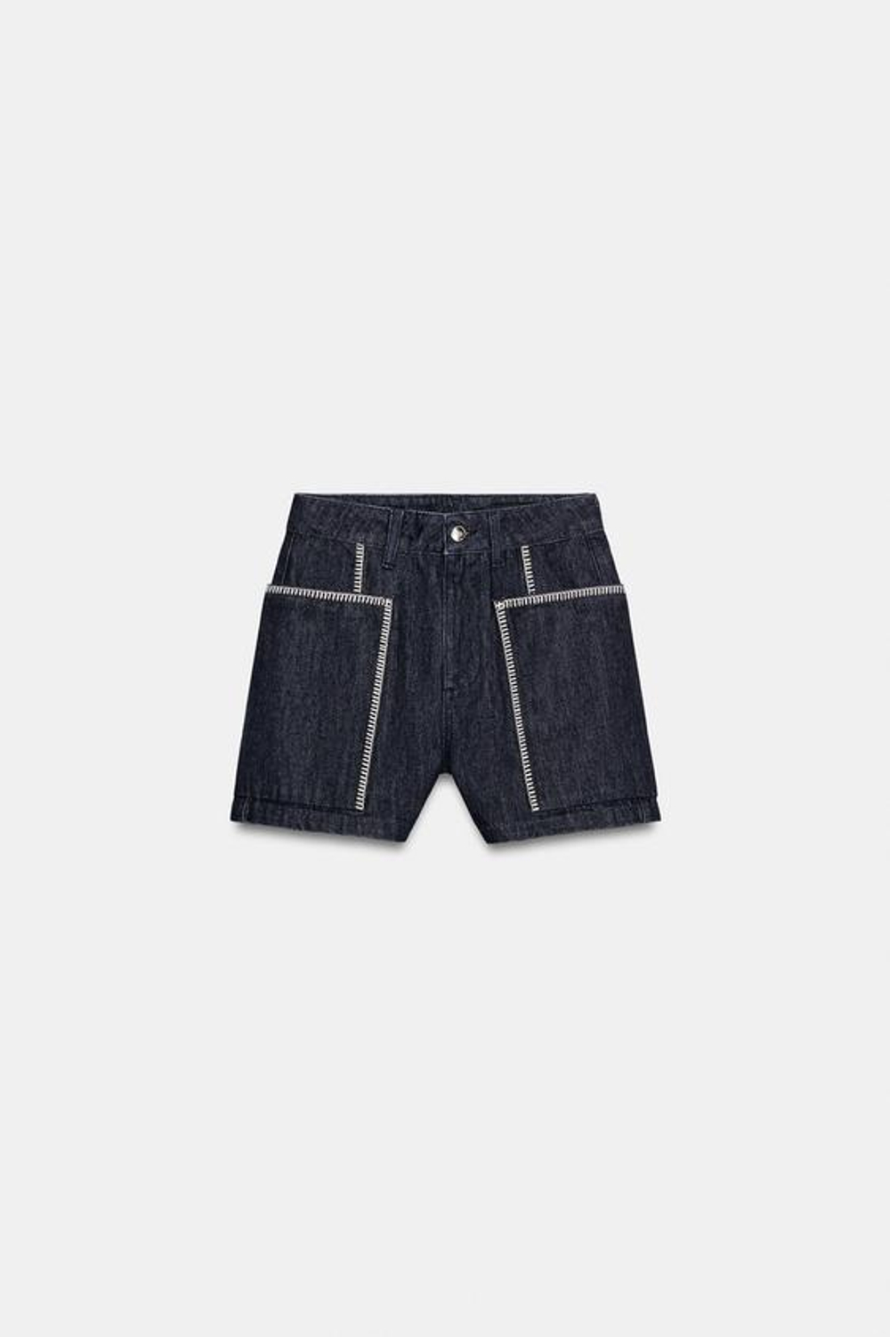ZARA ШОРТЫ Z1975 С ВЫШИВКОЙ, СИНИЙ