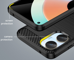 Мягкий защитный чехол для смартфона Realme 10 4G, серия Carbon (дизайн в стиле карбон) от Caseport