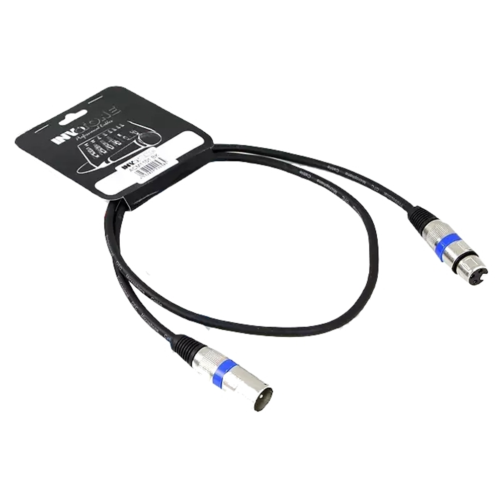 Invotone ACM1101/B,BK - Микрофонный кабель,  XLR(папа) &lt;-&gt; XLR(мама),  длина 1 м.