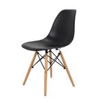Стулья BRABIX "Eames CF-010", КОМПЛЕКТ 4 шт., пластик черный, опоры дерево/металл, 532631, 2033A