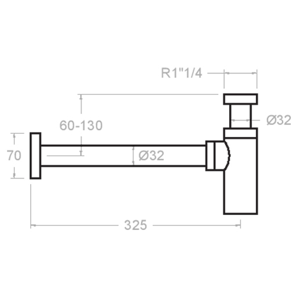 Сифон для раковины латунь 3790NC никель