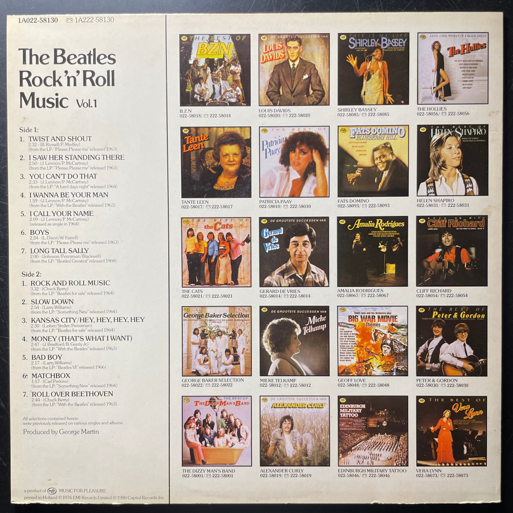 The Beatles ‎– Rock 'n' Roll Music, Volume 1 (Голландия 1980г.)