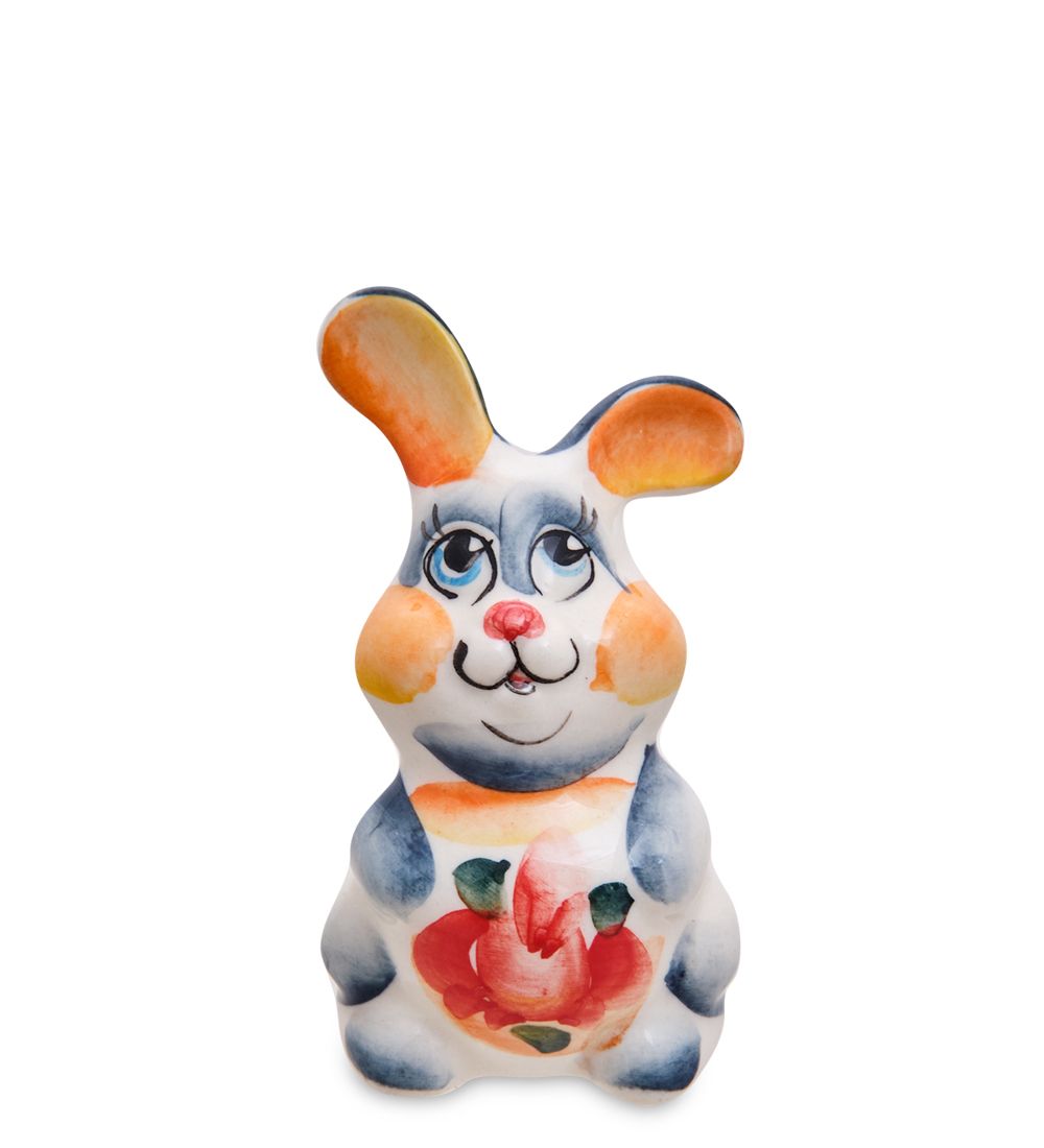 ГЛ- 842 Фигурка «Заяц Мартин» цв. (Гжельский фарфор)