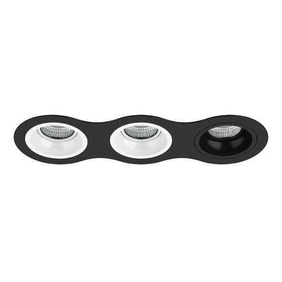 Комплект из светильников и рамки Lightstar Domino Round (214637+214606+214606+214607) D637060607