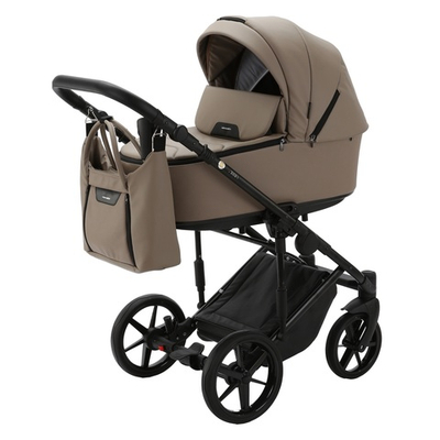 Детская универсальная коляска Adamex ZICO Deluxe Z-SA9 (3в1) - Бежевая экокожа