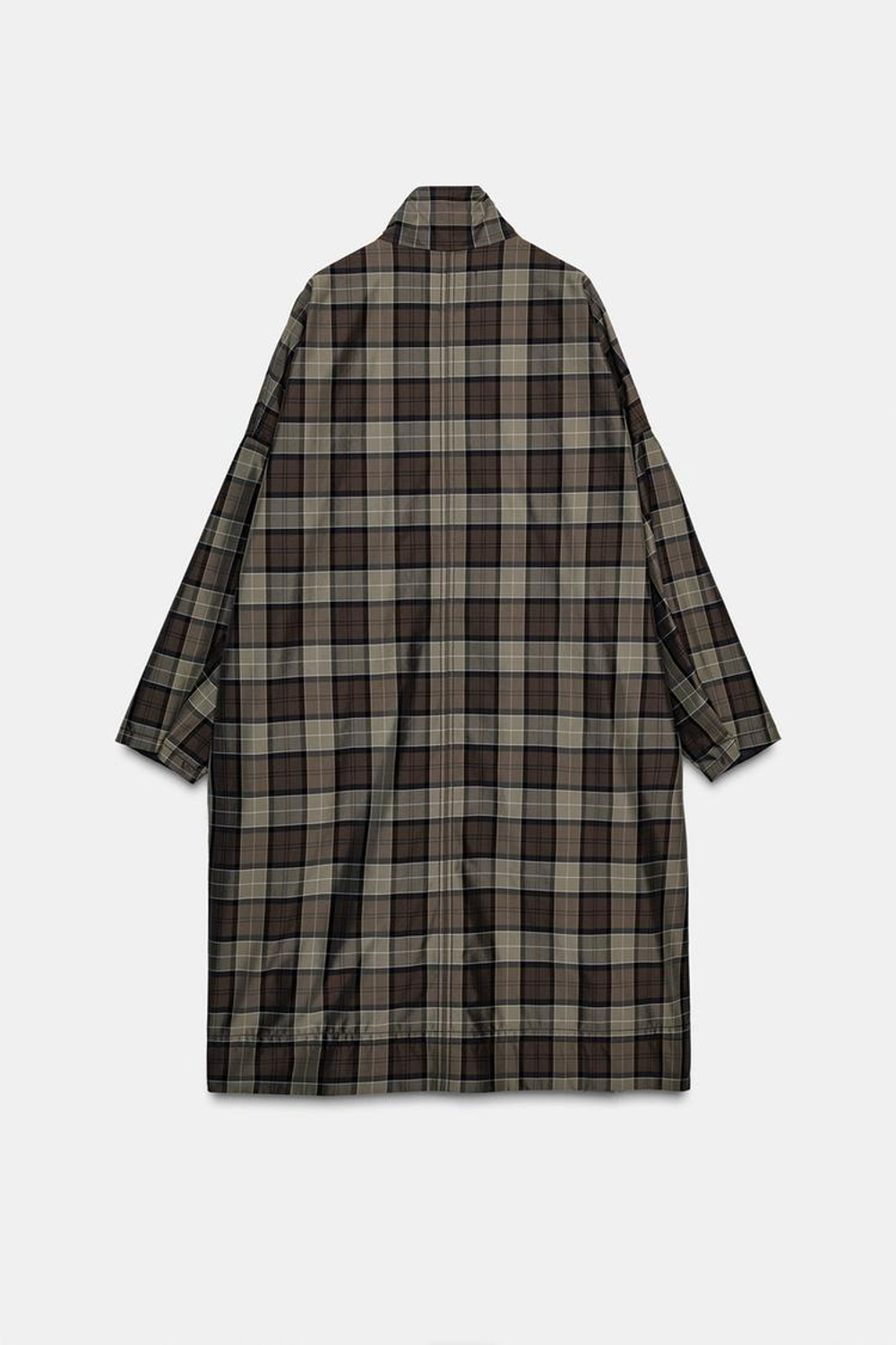 ZARA ТРЕНЧКОТ В КЛЕТКУ — ZW COLLECTION LIMITED EDITION, ТЕМНО-КОРИЧНЕВЫЙ