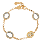 Браслет с Зеленым Аметистом и Жёлтыми Сапфирами, эмалью, Br0178-620/2