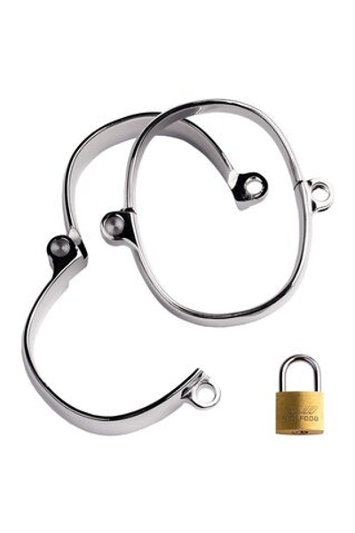 Металлический наручники с замком (Цвет: серебристый)