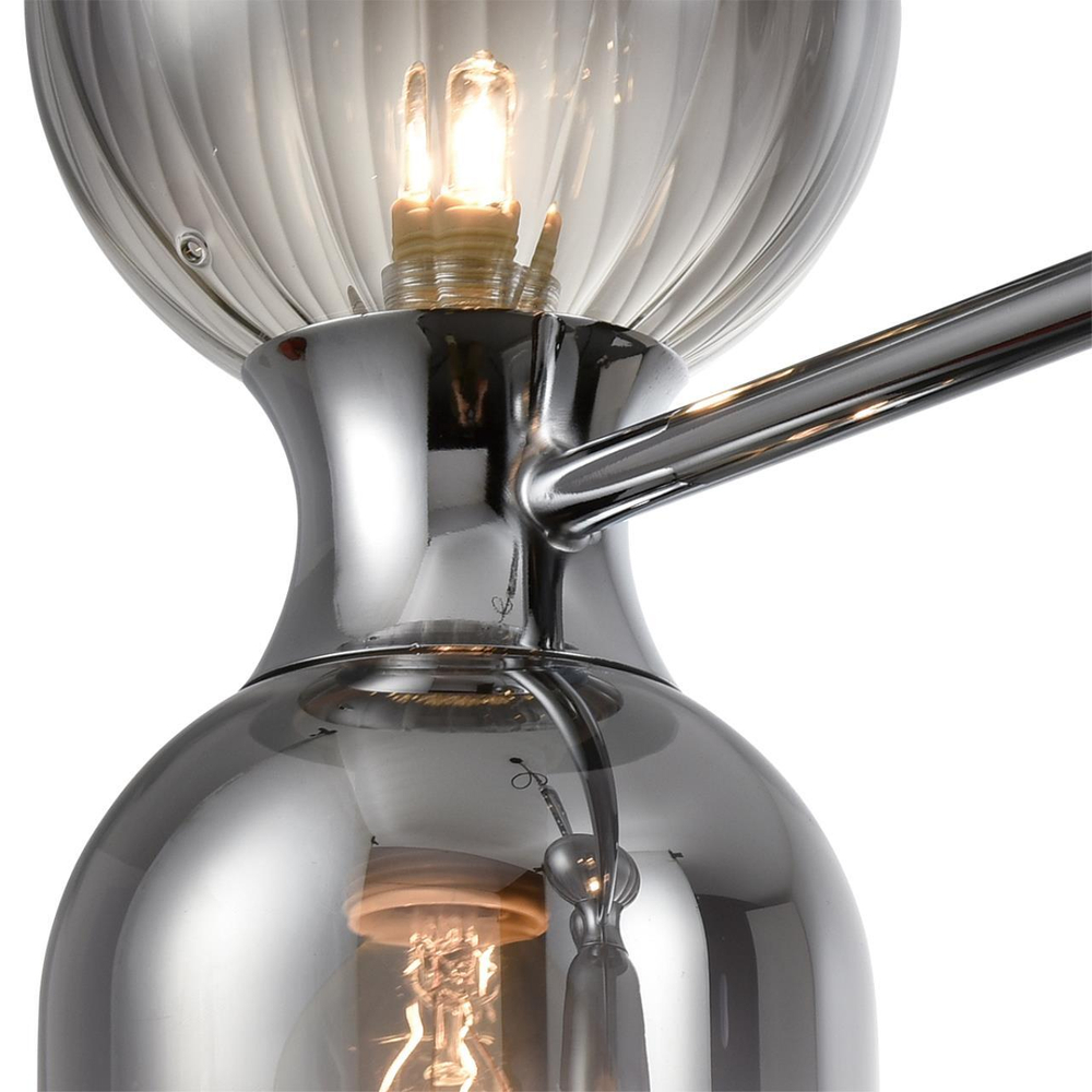 8114/10 MODERNI LN25 142 хром/дымчатый, металл/стекло Подвесной светильник G9 5*30W + E14 5*40W 220V TAUNA