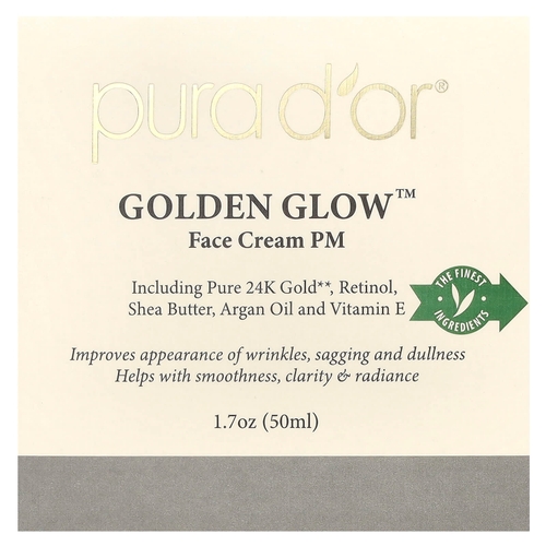 Pura D'or, Golden Glow, ночной крем для лица, 50 мл (1,7 унции)