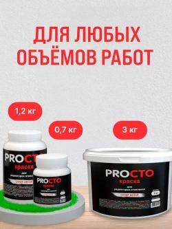 PROCTO Краска для радиаторов отопления, батарей и труб белая матовая эмаль без запаха быстро сохнущая акриловая 3 кг