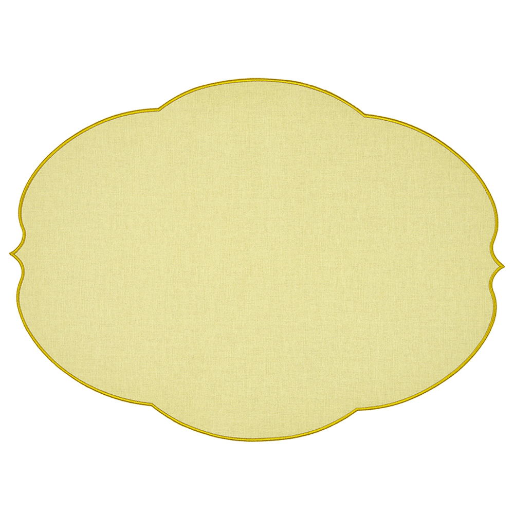 Салфетка подстановочная овальная flowers, 48,8х36 см, желтая