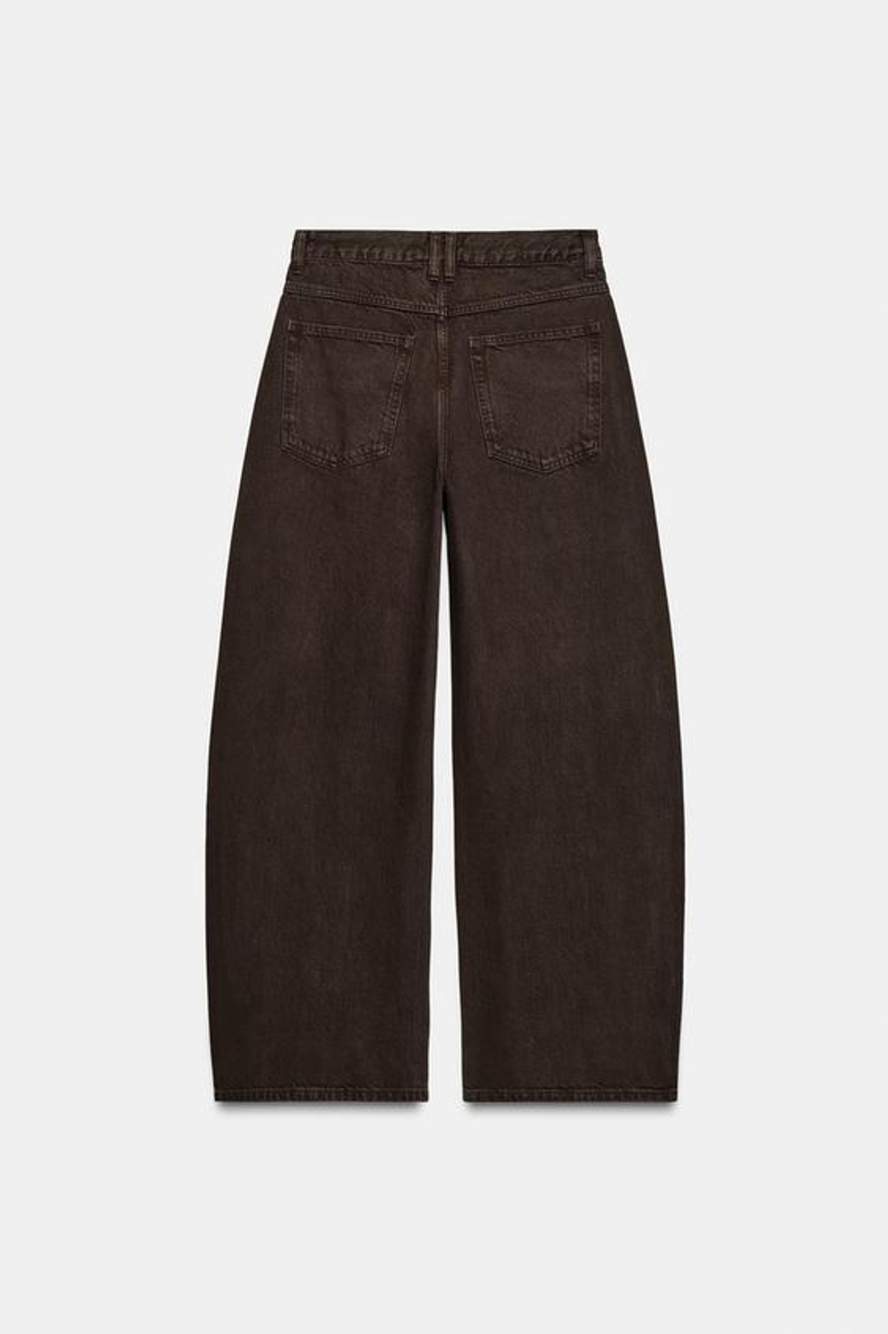ZARA ДЖИНСЫ TRF BAGGY BARREL С НИЗКОЙ ПОСАДКОЙ, КОРИЧНЕВЫЙ