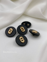 Пуговицы Ди. черные с золотом (скидка)