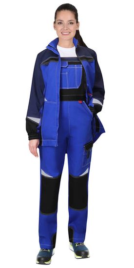 Костюм женский "Сириус-Фаворит-Мега" полукомбинезон (василек/т.синий)