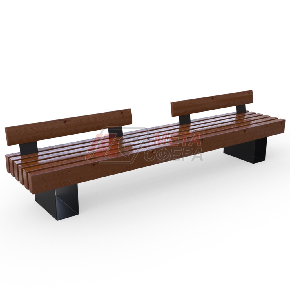 Скамейка Тобол с двумя спинками