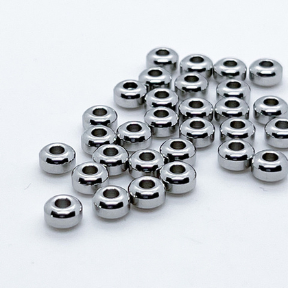 Бусина, сталь, размер 5*3 мм, цена за 10 шт