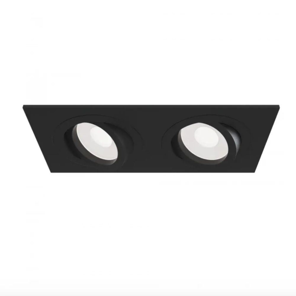 Светильник встраиваемый Vaes MARS Q2, чёрный, поворотный, 2 × GU10