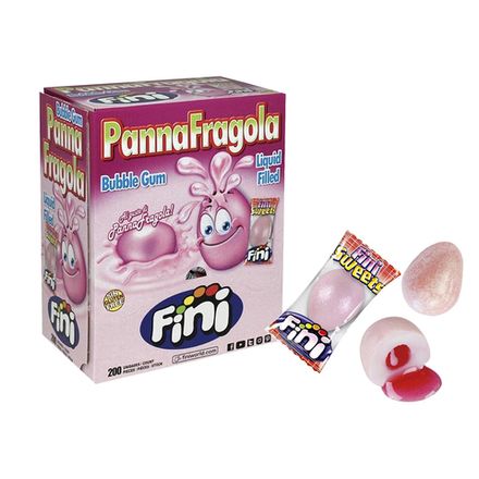Жев.резинка 200шт 5г с клубничной начинкой Фини Panna Fragola