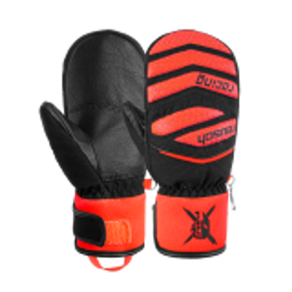REUSCH варежки горнолыжные юниорские 6271544_7809 Warrior Prime R-TEX XT Junior Mitten Black/Fluo Red