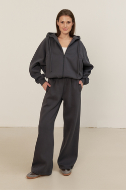 Худи ZIP 01, с тонким начесом, грифельный