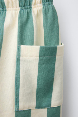 ZARA БРЮКИ В ПОЛОСКУ, ЗЕЛЕНОВАТО-СИНИЙ