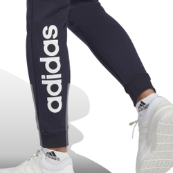 Женские теннисные брюки adidas Essentials Linear French Terry Cuffed Training Pants Women - Dark Blue, White